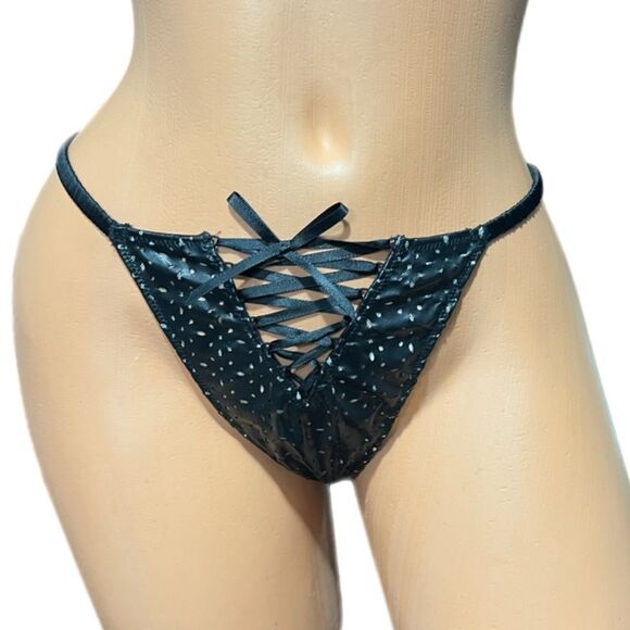 Victoria's Secret Other - Victoria's Secret Sexy Smooth Faux Leather V string panty Black Medium